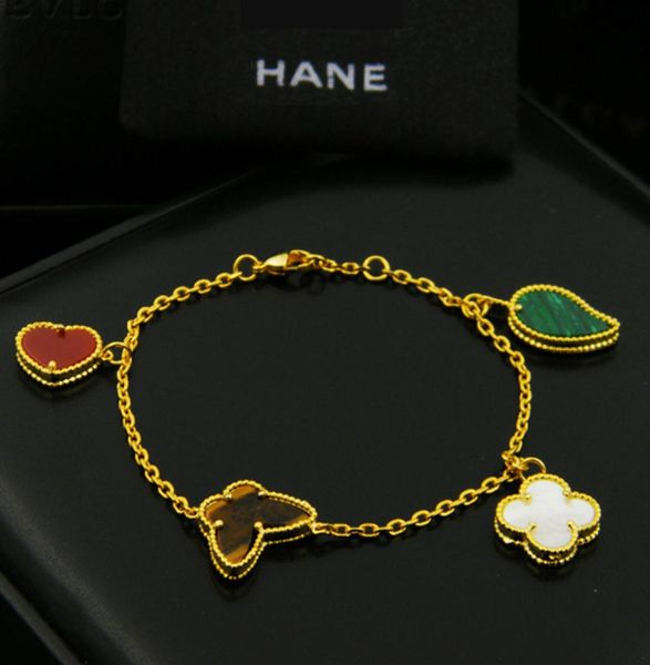 

2020 fashion 18k gold flower bracelet for gift colorful shell women fashion jewelry accessories whole8271998, Golden;silver