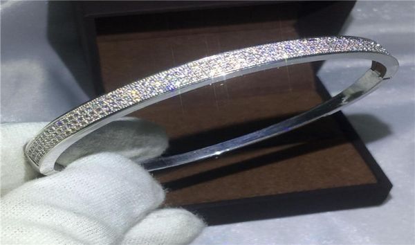 

infinity bridal bracelet pave setting 5a zircon cz white gold filled engagement bangle for women wedding accessaries jewelry8673681, Golden;silver