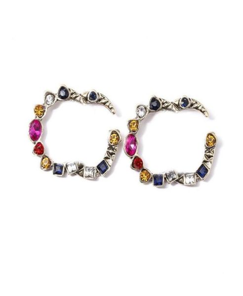 

vintage palace style earrings color letters earrings big earrings diamond studs europe america rhinestone charm jewelry1444574, Golden