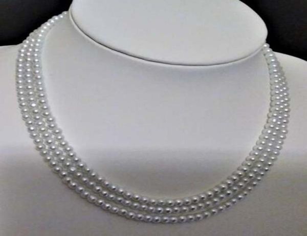 

4mm 3 strand pearl necklace012345678910111213142091074, Silver