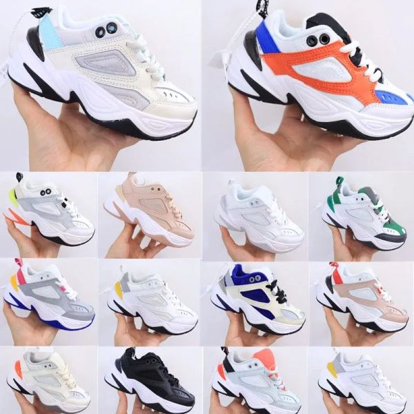 

new fashion kids shoes monarch m2k tekno zoom 2k boys girls youth designer running shoes triple black white royal blue outdoor sports sneake
