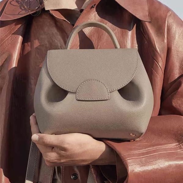 

polene french niche brand leather light luxury smiley bag female 2023 new fashion everything hand diagonal bag