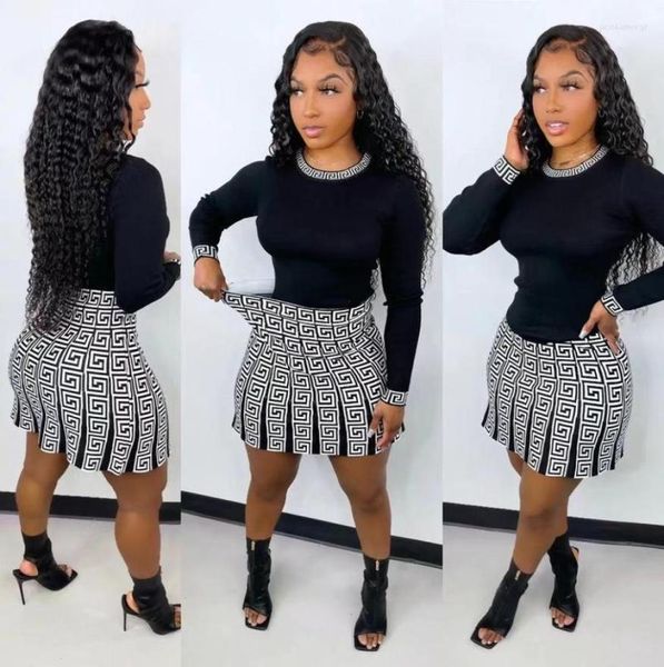 

women summer mini dresses set office short skirts fashion casual female pleated womens two peice sets9551544, White;black
