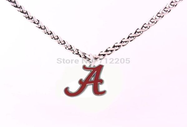 

enamel singlesided alabama crimson tide logo chain necklaces wheat link bracelet chain with large clasp necklace9078166, Silver