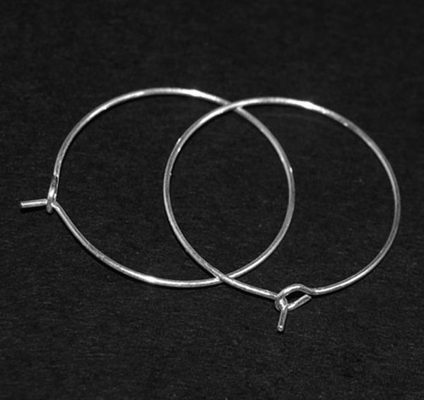 

100 silver plated wine glass charm rings earring hoops 29x25mm diy orderlt18no track8872413, Golden;silver