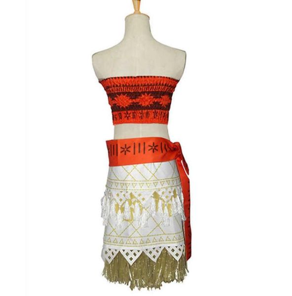 

kids princess vaiana moana costume dresses with necklace wig women girls halloween party dress costumes cosplay y09135528973, Black