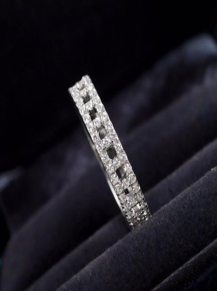 

s925 silver punk band ring with diamond for women wedding jewelry gift in 18k rose gold plated with velet bag ps37561249592