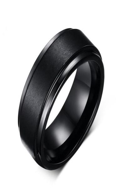 

8mm tungsten steel men039s black rings simple engagement ring tungsten carbide wedding band10551342619496, Silver
