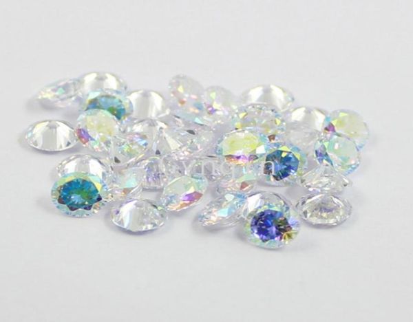 

500pcslot 4mm85mm cubic zirconia ab coated color round loose gem stones4387706, Black