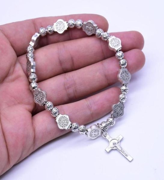 

charm bracelets vintage jesus cross amulet pendant for women personality trend banquet jewelry bracelet5398905, Golden;silver