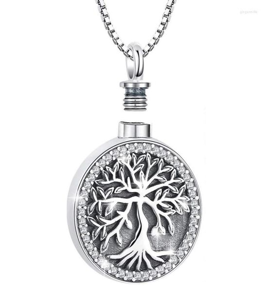 

pendant necklaces 1pc tree cremation jewelry for ashes urn necklace women5261032, Silver