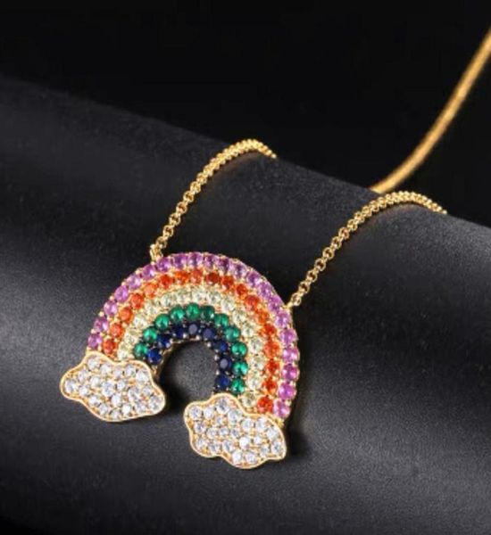 

s925 pure silver lucky rainbow necklace pure silver gold plating popular women039s necklacev high end luxury tren9722418