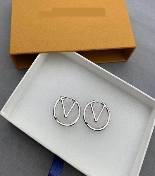 

luxury silver hoop earrings for lady women orrous girls ear studs set designer jewelry earring valentine039s day gift engagemen6049960, Golden;silver