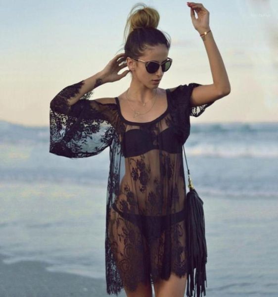 

2020 saida de praia beach cover up pareo playa coverup dress vestido livre swimsuit wear swimwear white lace women beachwear18618532, White;black