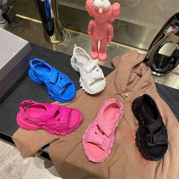 

designer shoes women men sandals thick bottom sandals hook&loop heightened summer casual shoes luxury fashion outdoor shoes with box, Black