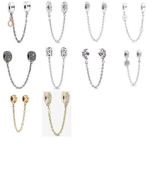 

new 2021 100 925 sterling silver788313 dangling crown o safety chain chain and luxurious diy women original bracelet fashion jew 3622520, Black