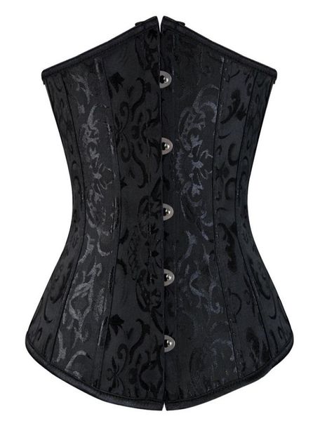 

black white steel red corset slender corset shaping plus size gothic espartilho underbust floral slimfitting6397379
