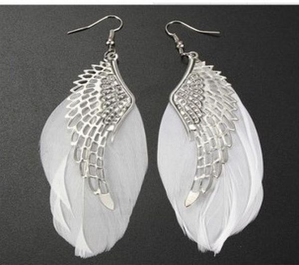 

new feather wing dangle drop earrings alloy white sliver chandelier long earrings for women christmas gift new statement jewelry7992276, Silver
