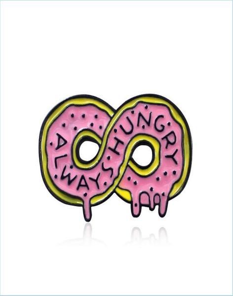 

pins brooches cartoon brooch pink infinite symbol doughnut enamel pin badge shirt denim jacket bag women girls 6174 q2 drop delive7221178, Gray