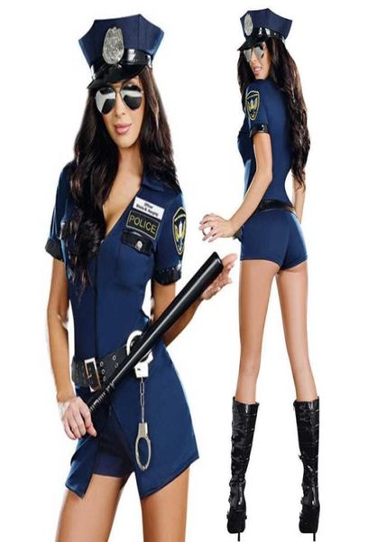 

police woman officer uniform costume halloween clubwear zipper erotic outfit cosplay carnival fancy party dress y09033505912, Black;red