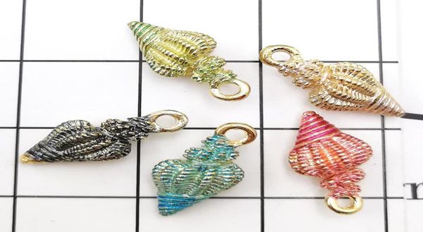 

bulk 200pcslot 9x20mm enamel conch charms pendant jewelry findings diy craft bracelet charm gold tone9552614, Bronze;silver