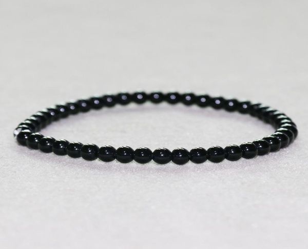 

mg0020 whole 4 mm black onyx bracelet natural mini gemstone jewelry new design handmade yoga mala8389122