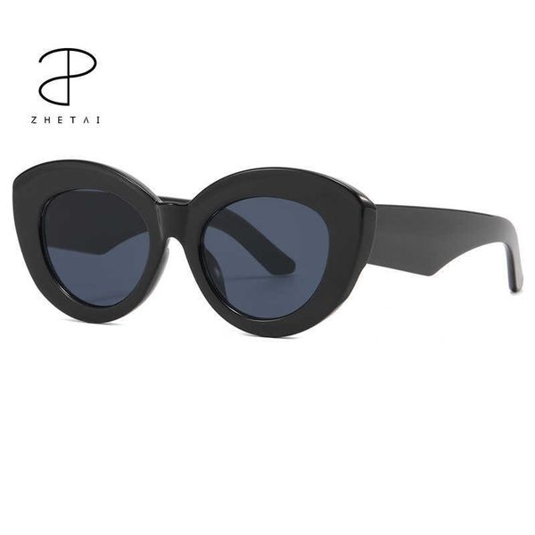 

new large frame cat eye fashionable and uv resistant mesh red round face personalized sunglasses, White;black
