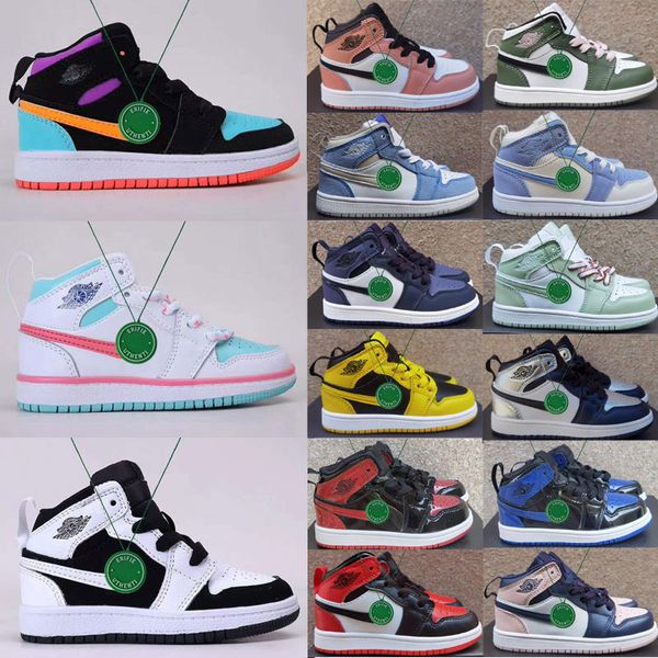 

children 1 og shoes kids jumpman 1s next chapter ice blue chicago youth boy girls sneakers university blue space jam patent bred valentine&#