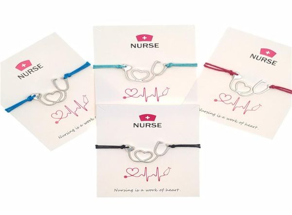 

nurse blessing card bracelet personality alloy stethoscope can adjust bracelet5936047, Golden;silver