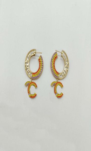 

2023 luxury quality charm drop earring with white and red color diamond round shape design have box stamp ps7501a5745569, Golden