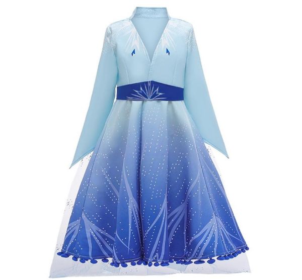 

frozen dress childrens snow queen 2 ii cosplay fancy princess dress girls cartoon snowflake fashion dress jackets pants 3 pcs sets6622102, Blue