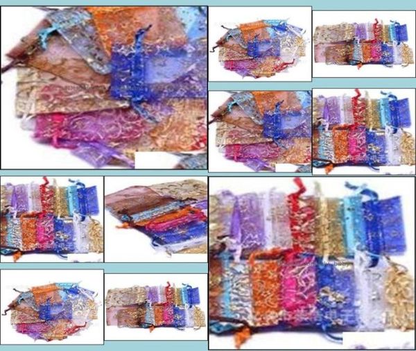 

jewelry pouches bags packaging display patterns luxury organza christmas wedding voile gift bag dstring pouch 7x9cm xes2x500 584 t2765412, Pink;blue