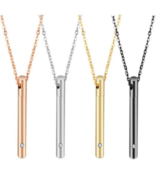 

women opened perfume bottle pendant stainless steel gold plated small chain necklace set2081004, Silver
