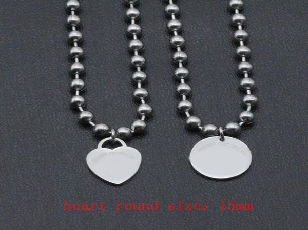 

logo luxury heart necklaces women stainless steel round pendant jewelry on the neck valentine day couple gifts for girlfriend acce7989830, Silver