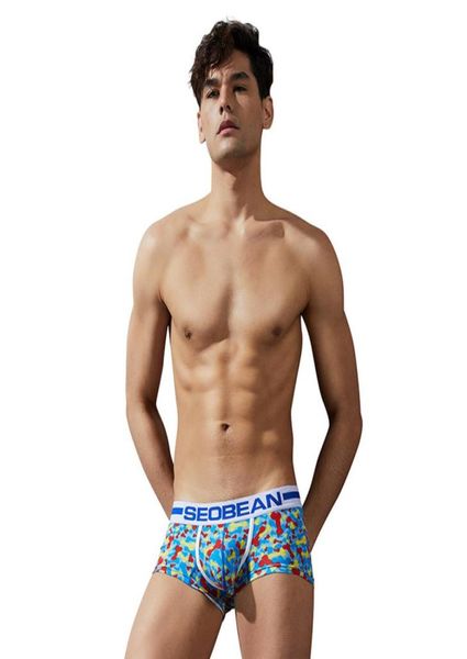 

2019 men breathable male boxer shorts cotton shorts underwear printed cuecas soft breathable sell2976714, Black;white