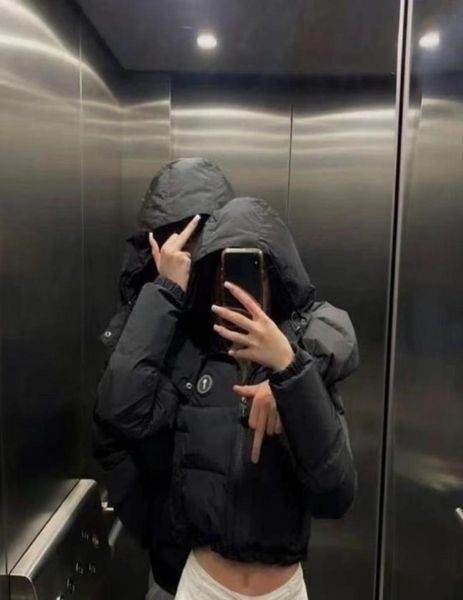 

women039s down jacket winter warm short hoodie duck down hat detachable london hiphop rap street embroidery new style5064028, Black