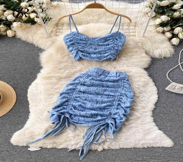 

singreiny lace drawstring women drs summer set ruched zipper elastic vacation party club mini skirt two piece sets8942223673, White
