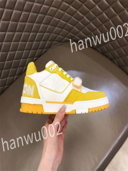 

new designer sneakers calfskin casual shoes reflective vintage leather trainers all-match stylist sneaker leisure shoe platform lace-up wd23, Black