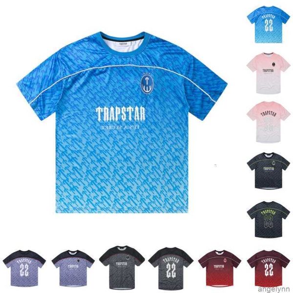 

trapstar t shirt men's foot jersey summer casual t-shirts mesh no.22 printed men sportswear hip hop street fashion vi8h, White;black