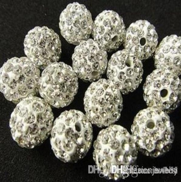 

10mm 100pcslot white clear crystal crystal bead bracelet necklace beads jewelry making spacer beads lotrhinestone p55322761