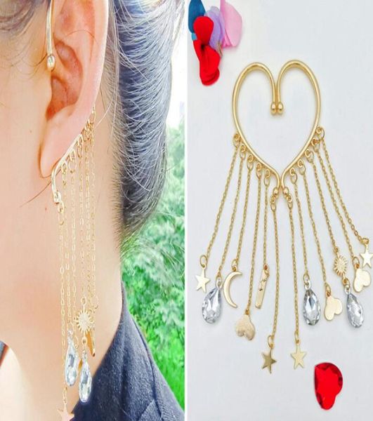

women039s alloy plating without pierced bullet earrings long exaggerated and generous tassel earrings gc3922804293, Silver