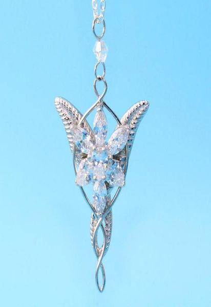 

925 sterling sliver wedding jewelry lord princess arwen evenstar pendant necklaces for women arwen crystal q05316673041, Silver