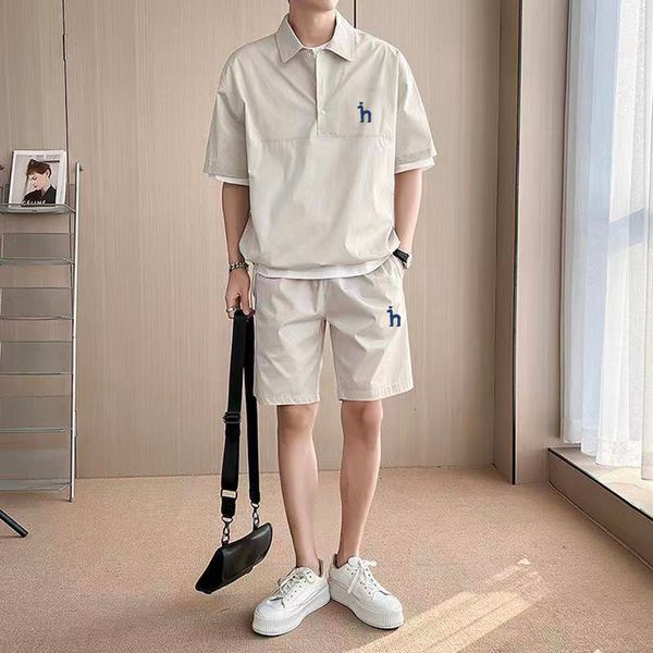 

men's tracksuits hazzys brand sets hooded tshirt and shorts 2piece set summer fashion casual short sleeve tees 230711, Gray