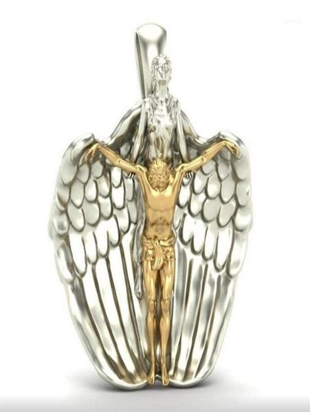 

chains fashion jesus angel wing necklace anniversary banquet accessories special jewelry pendant gift whole14812154, Silver