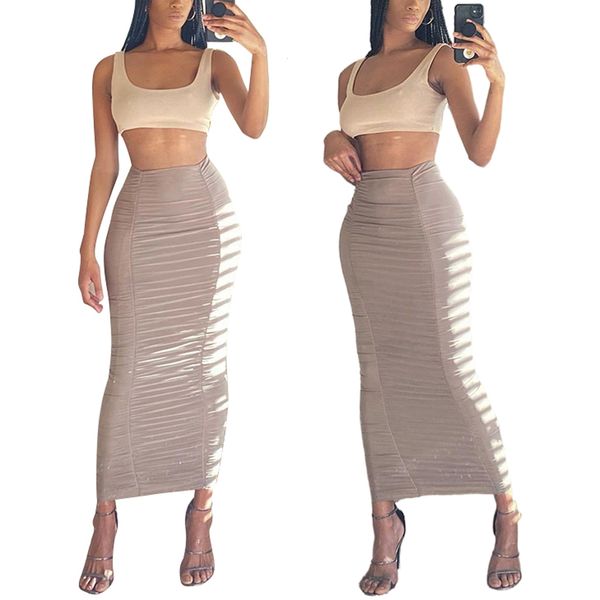 

women s jumpsuits rompers long skirt high waist pleated tight fitting garment solid color dress for female pack hip long for vocation summer, Black;white