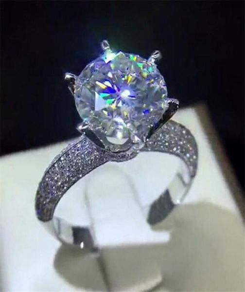 

2021 new arrival classical six claw fashion jewelry 925 sterling silver round cut white z pave cz diamond eternity women weddi4559731, Slivery;golden