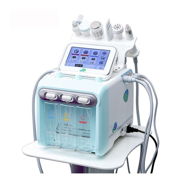 

6in1 upgraded hydrogen and oxygen small bubble facial beauty apparatus deep cleansing skin care facial hydration, Black;white