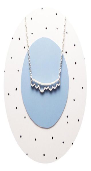 

10pcs n120 ocean wave bar necklace open cloud necklaces scalloped pendant necklace beach necklaces simple geometric chevron v nec8184995, Silver