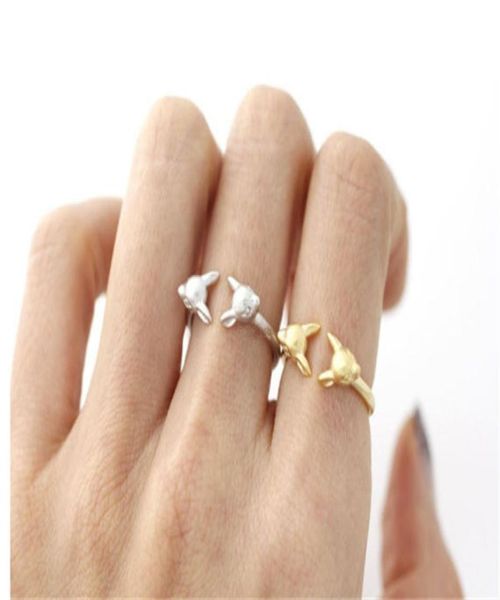 

fashion double deer ring open design fashionable style 18k gold plated rings high9514585, Golden;silver