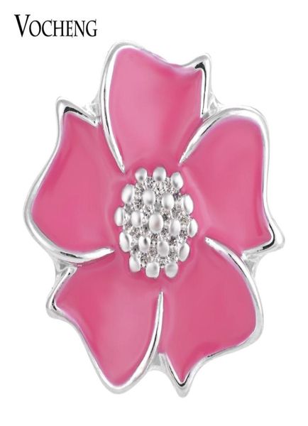

noosa ginger snaps 4 colors 18mm hand painted flower charms alloy button vocheng vn13262154793